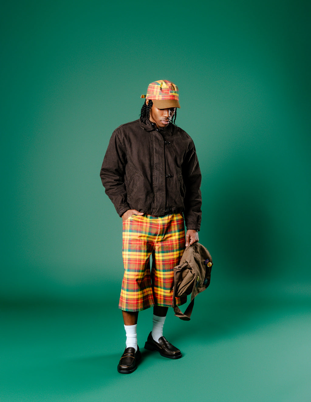 Kida's Plaid Denim Shorts