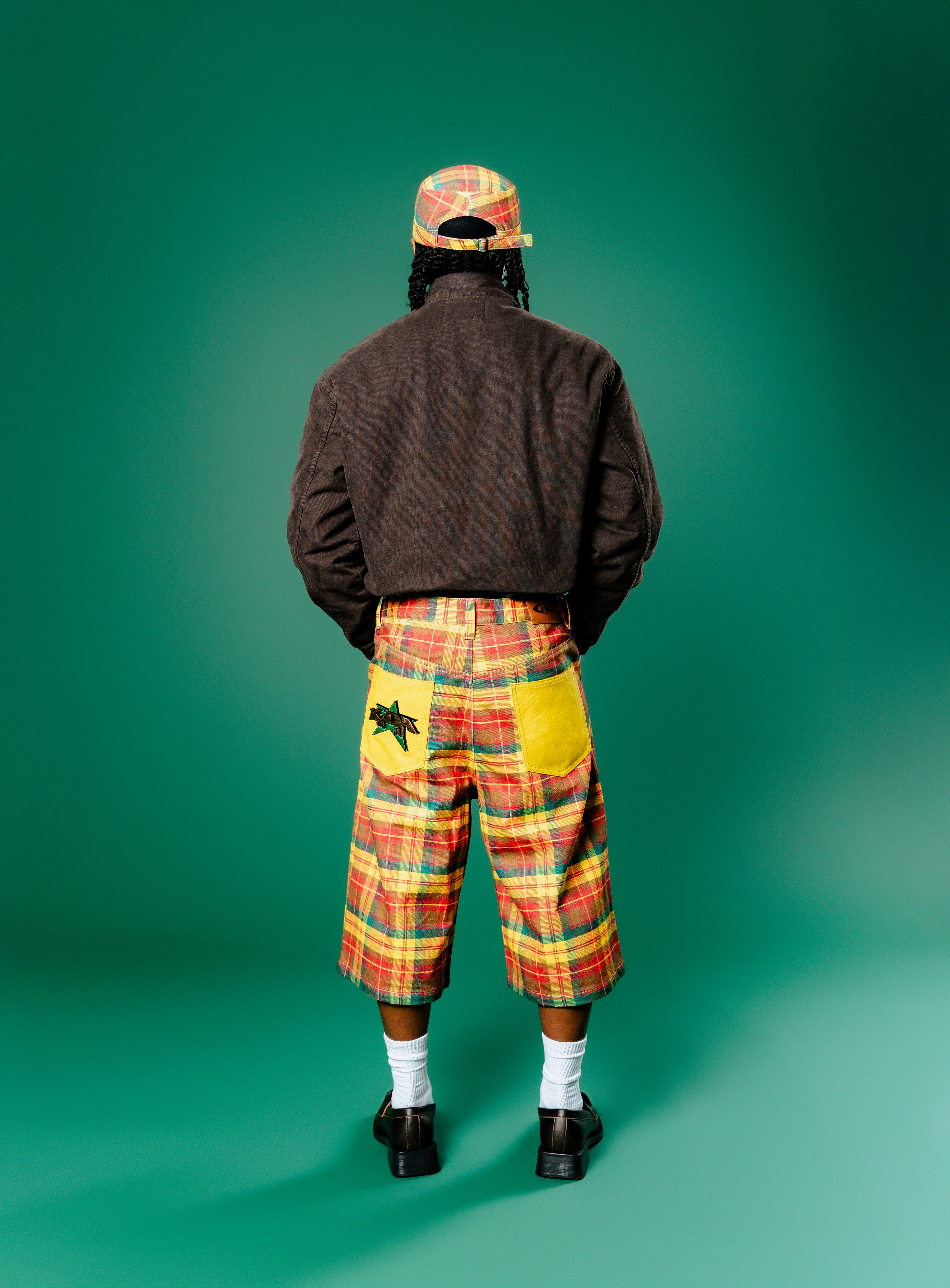 Kida's Plaid Denim Shorts